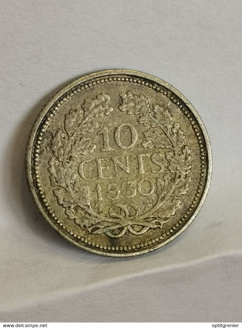 10 CENTS 1930 ARGENT PAYS BAS NETHERLANDS NEDERLAND / SILVER - 10 Cent