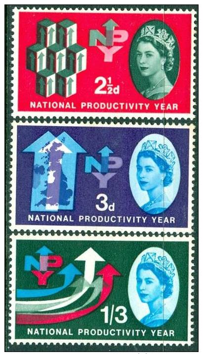 GREAT BRITAIN 1962 National Productivity Year Set (3v), XF MNH - Unused Stamps