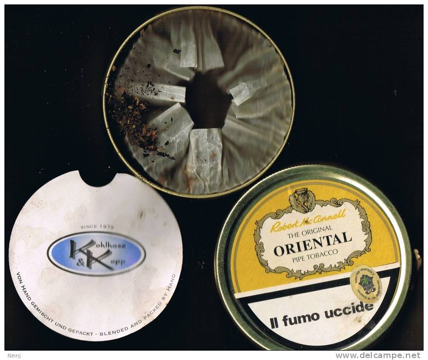 Italia Contenitore Di Tabacco Vuoto In Metallo (completo) "Robert Mc Connell" ORIENTAL Con Confezione Interna - Empty Tobacco Boxes