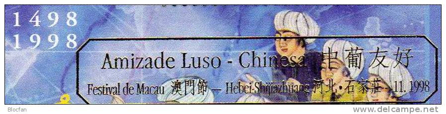 Chinesische Festival 1998 MACAU Block 54 II Plus III ** 9€ Seeweg Nach Indien Bf Overprint Bloc Ship Sheet Bf Macao - Lots & Serien