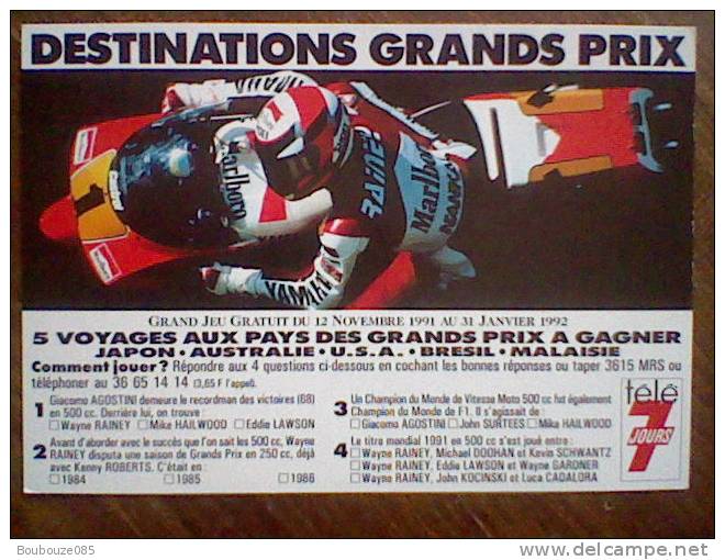 Transports - Sports Moto ( Destinations Grands Prix ( Wayne Rainey En 500 Categorie Reine ) - Sport Moto