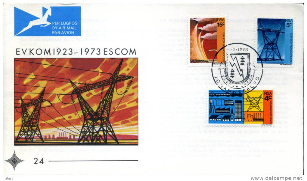 1973 FDC RSA Energie Electricité Centrale Electrique Pylônes - FDC