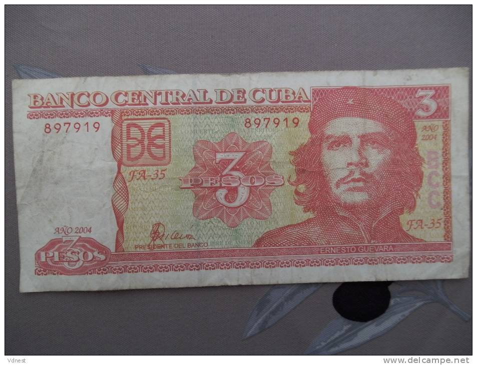 3 Peso Che Geuvara  Geen Delc Pay - Cuba