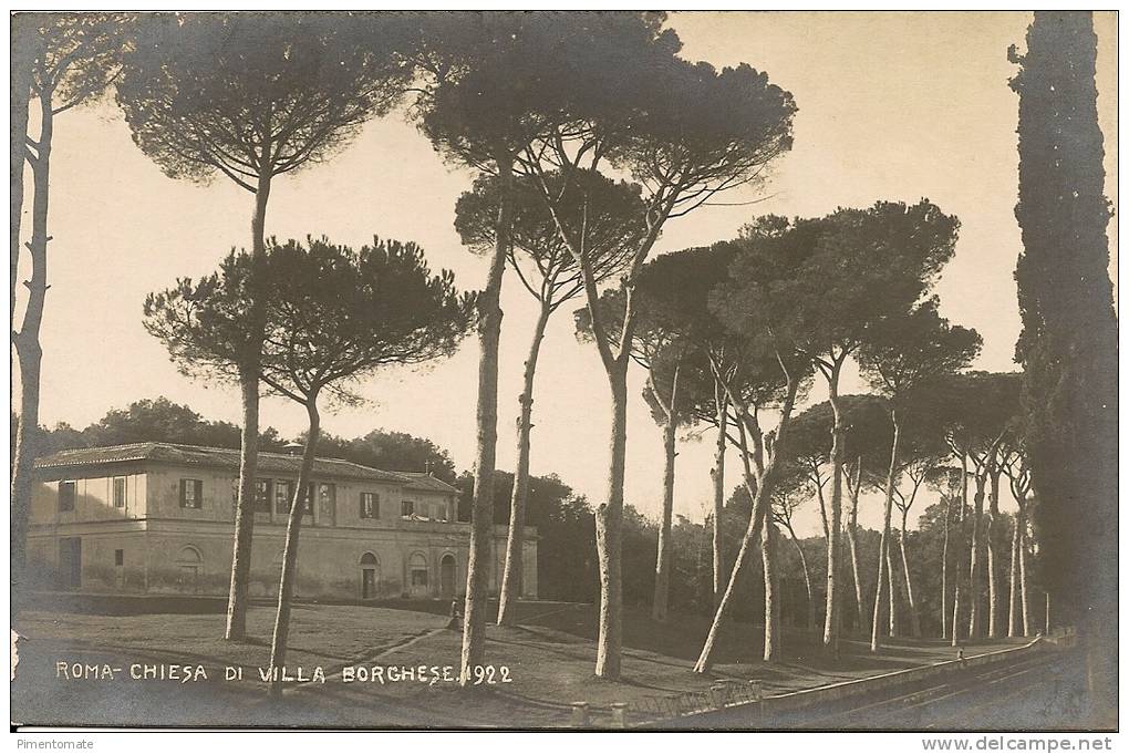 ROMA CHIESA DI VILLA BORGHESE 1922 PHOTO CARTE - Parks & Gardens