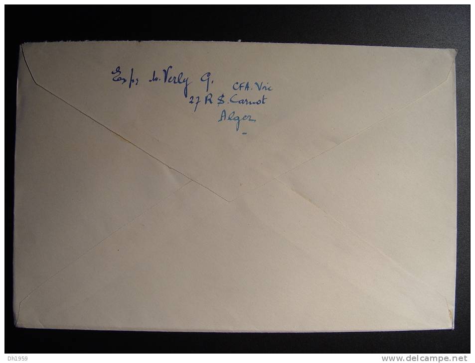 ALGERIE JOURNEE DU TIMBRE 1957 TAG DER BRIEFMARKE COQ ALGER HAHN - Storia Postale