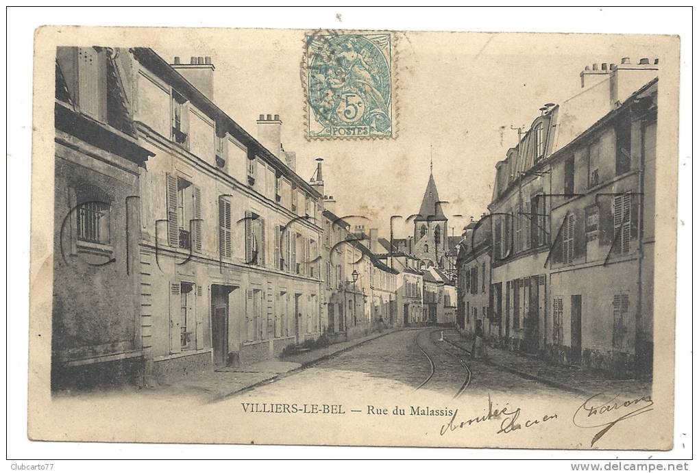 Villiers-le-Bel  (95) :  La Rue Du Malassis  En 1908. - Villiers Le Bel