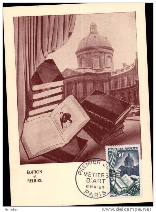 N°971 SUR CARTE POSTALE  / METIERS D'ART / 1er JOUR DU 6.05.1954  _  PARIS - 1950-1959