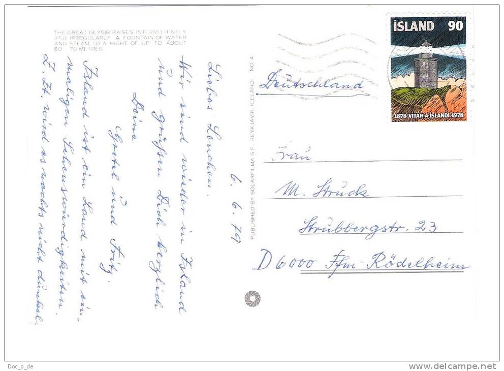 Island - Iceland - Geysir - Nice Stamp - Islande