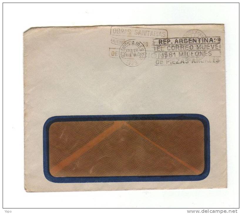 Argentine : EMA NOIRE, Publicitaire Sur Enveloppe à Fenêtre De 1929 , De Buenos Aires,et Flamme - Lettres & Documents