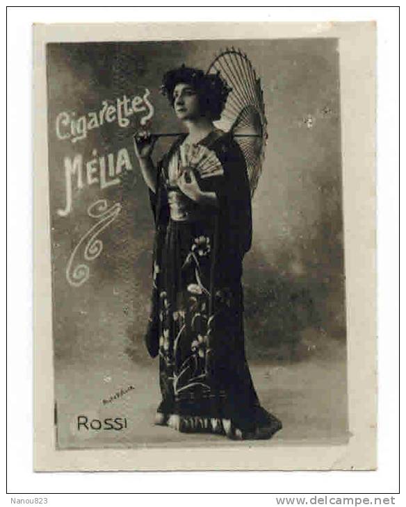 CHROMO CIGARETTES MELIA ALGER : "ROSSI" - Femme Artiste - Signée Photo Félix - Melia