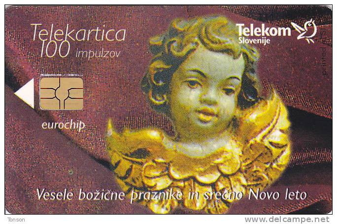 Slovenia, 282, Happy New Millennium, Vesele Boži&#269;ne Praznike In Sre&#269;no Novo Leto - Angel / Sre&#269;no, 2 Scan - Slovenia