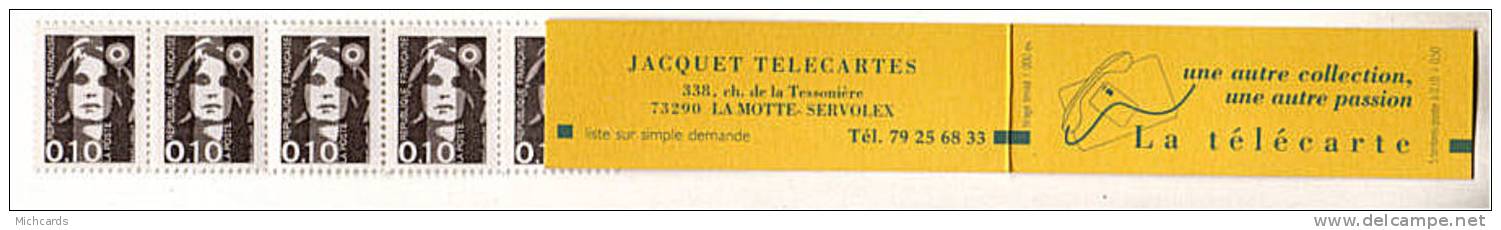 1 Carnet Prive - Jacquet Telecartes La Motte Servolex - 5 TP A 0,10 Neufs - Tirage 1000 Ex - Autres & Non Classés