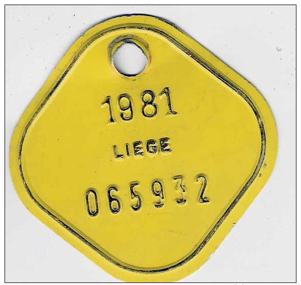 Plaque De VELO  -  Province De LIEGE  -  1981 - Cyclisme