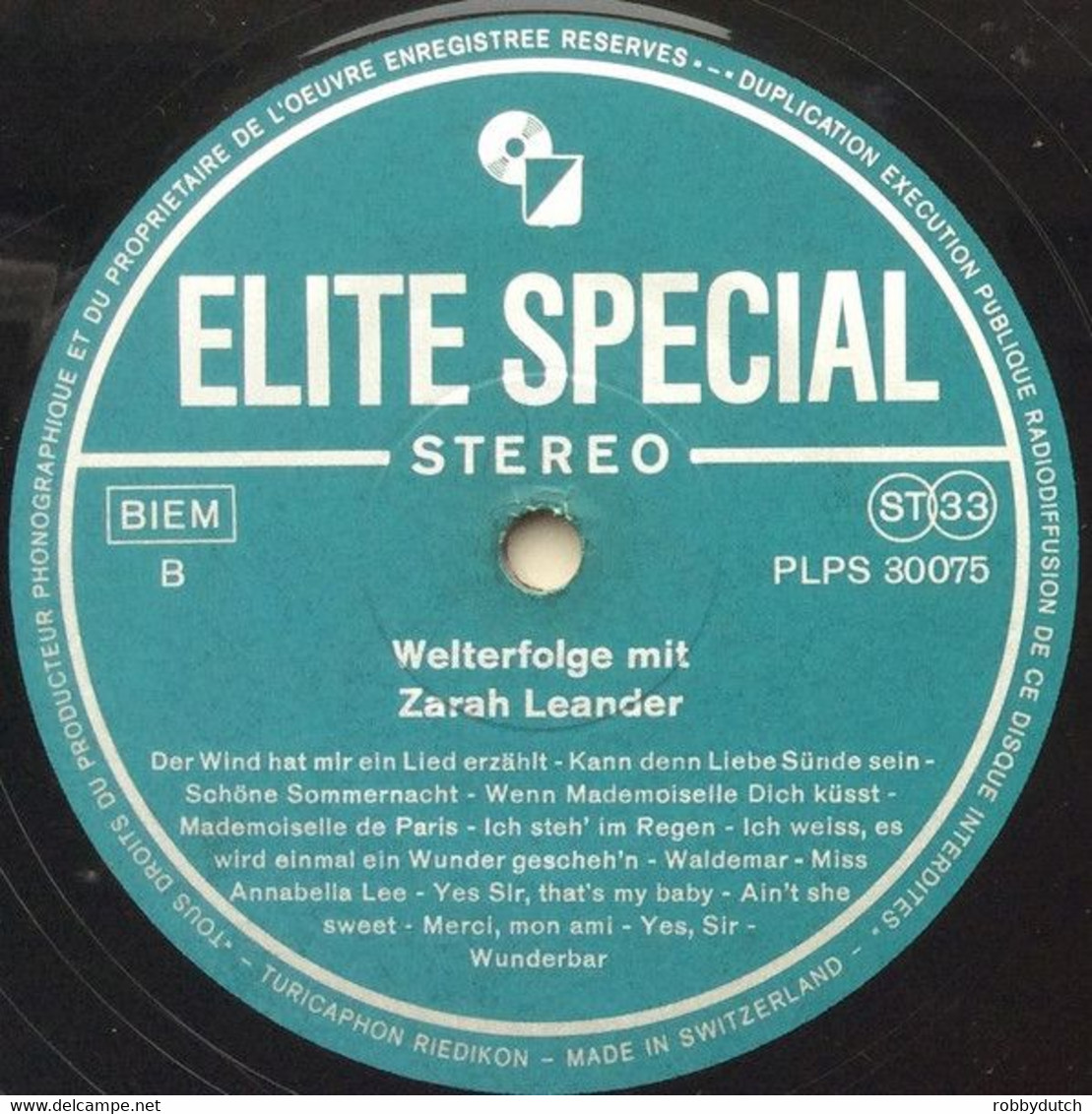 * LP *  WELTERFOLGE MIT ZARAH LEANDER (Switzerland 1966 EX!!!) - Otros - Canción Alemana