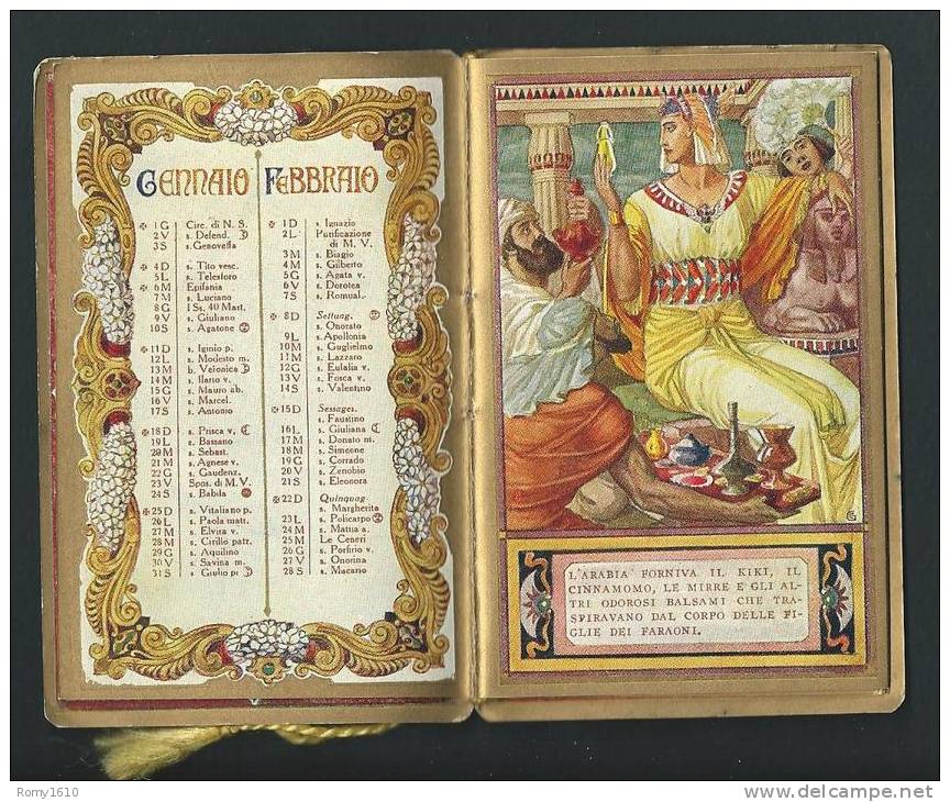 Almanach  Art-Nouveau. Parfums Et Cosmetiques à Travers Les Siècles. Chromolithographie Superbe.Calendrier Complet. 1925 - Petit Format : 1921-40