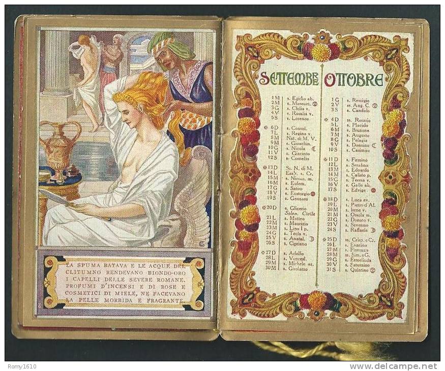 Almanach  Art-Nouveau. Parfums et cosmetiques à travers les Siècles. Chromolithographie Superbe.Calendrier complet. 1925