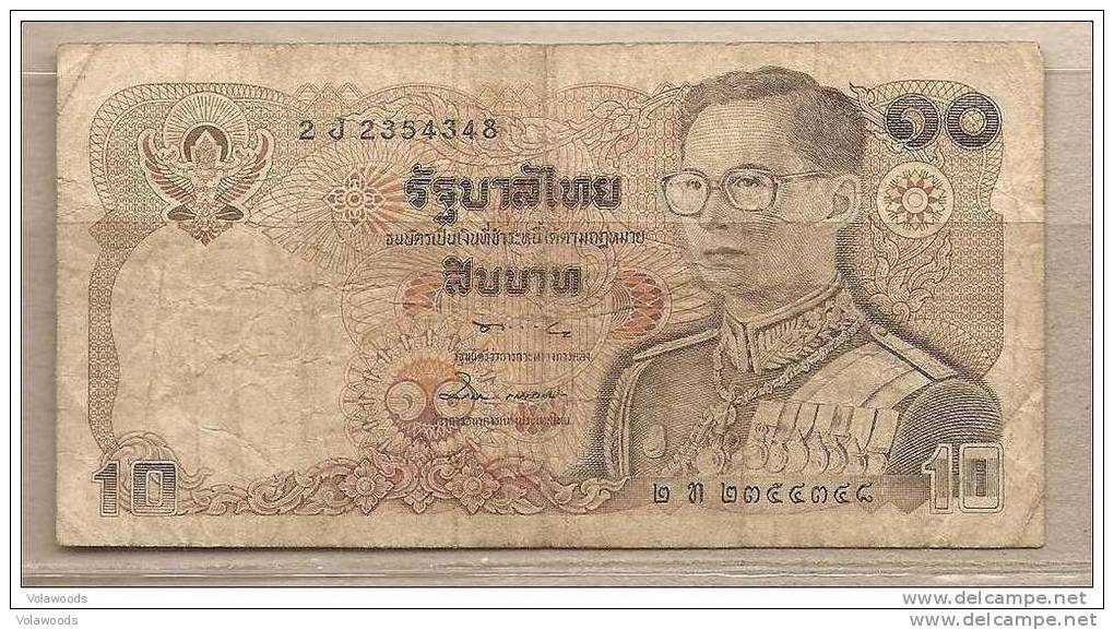 Thailandia - Banconota Circolata Da 10 Baht P-87a.6 - 1980 #19 - Tailandia