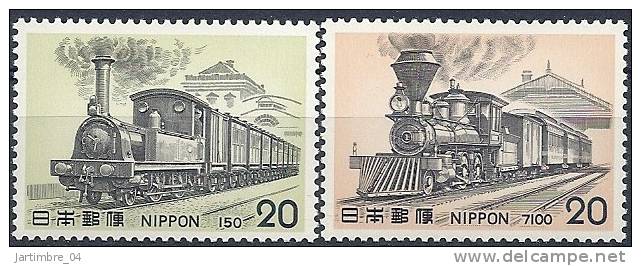 1975 JAPON 1159-60** Trains - Neufs