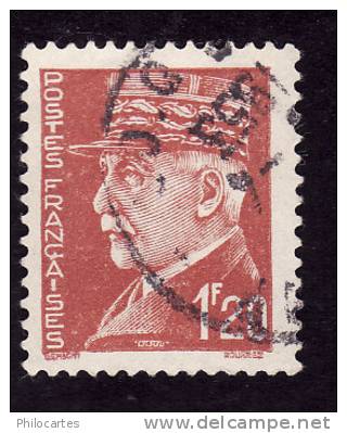 FRANCE  1942  -  Y&T  515  -   Pétain Type Hourriez, 1 F20 Brun Rouge  - Oblitéré - 1941-42 Pétain