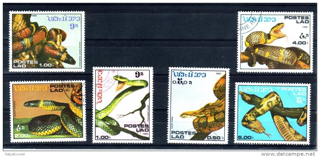 Laos YV 722/8 O 1986 Serpents - Serpents