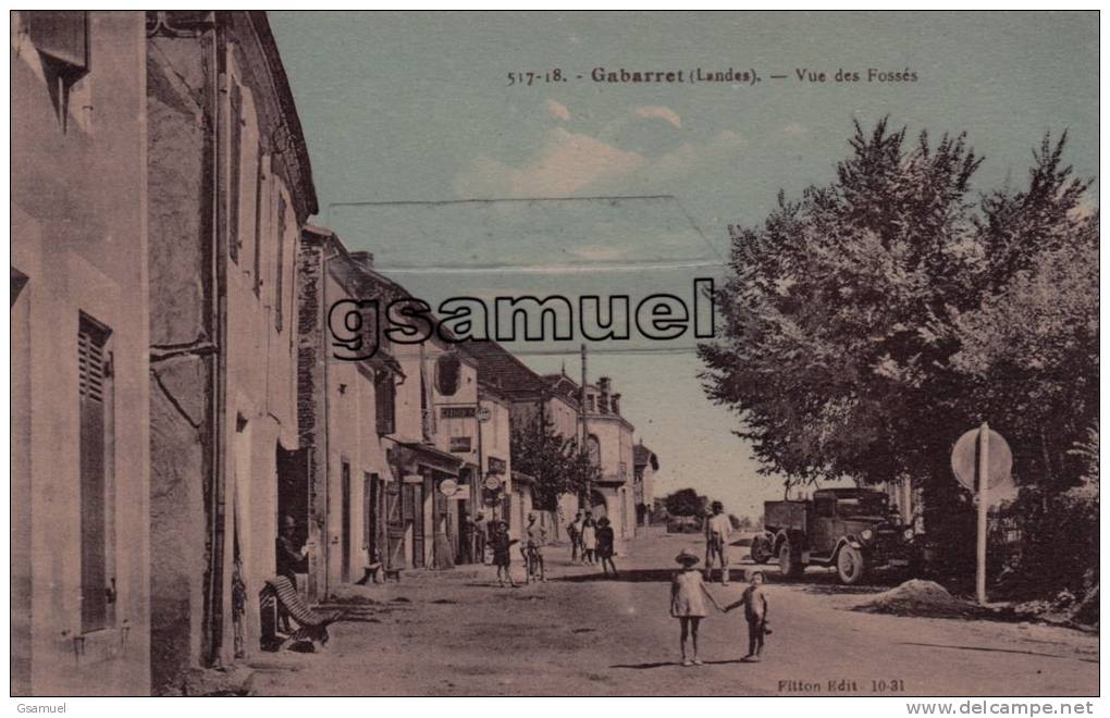 D-40 - Gabarret. - Vue Des Fossés. - (Vieux Camion - Commerce). - (voir Scan Recto-verso). - Gabarret