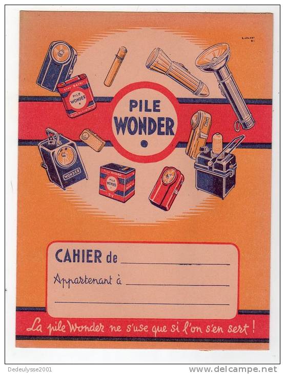 Nov12  57893  Pile Wonder   Protège Cahier - Batterien