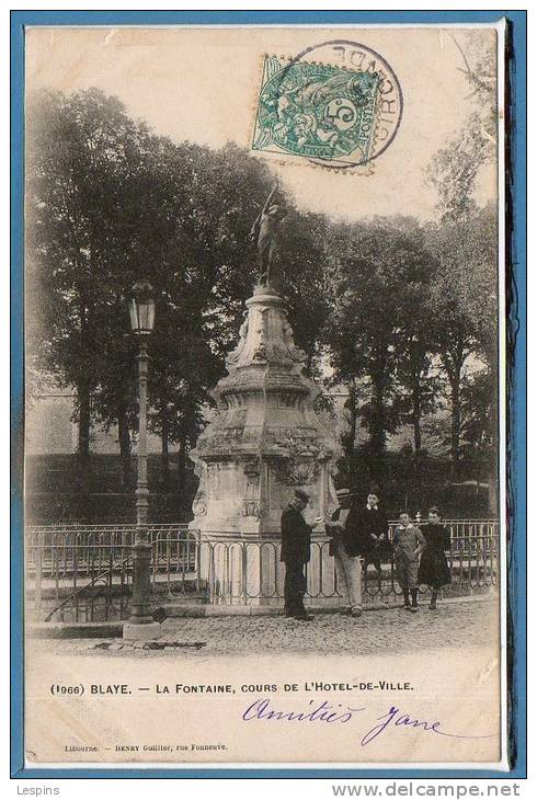 33 - BLAYE -- La Fontaine , Cours De ... - Blaye