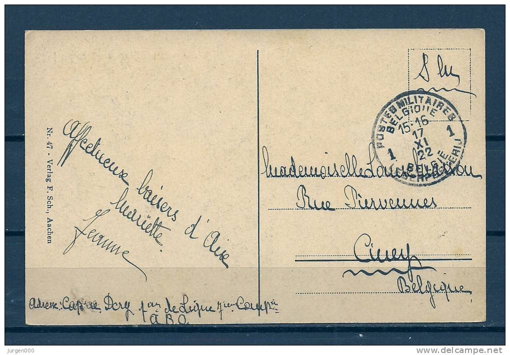 Postkaart Naar Ciney - Legerposterij/Postes Militaires - 17/11/1922 (GA5685) - Lettres & Documents