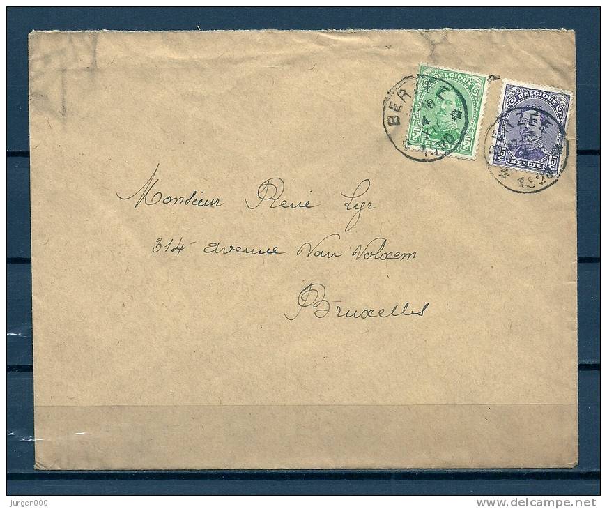 Nr 137+140 Op Brief Van Berzee Naar Bruxelles 04/12/1920 - Sterstempel (GA5712) - 1915-1920 Albert I
