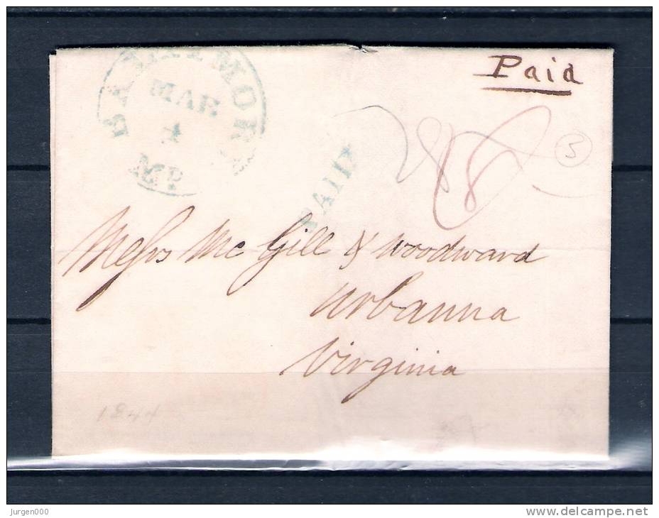 Voorloper Van Baltimore Naar Virginia 04/03/1844 (GA6684) - Amerika (Varia)