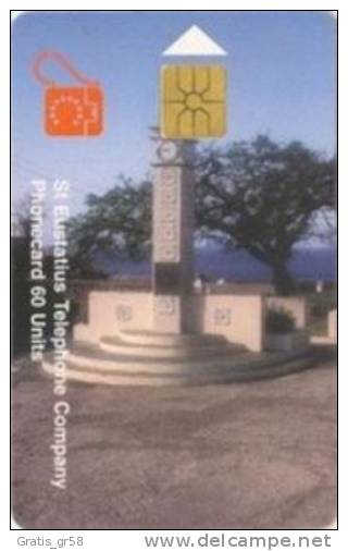 Antilles (Neth) - St. Eustatius - Eutel, EUS-E-08, Wilhelmina Monument, 7000ex, Used - Antilles (Netherlands)