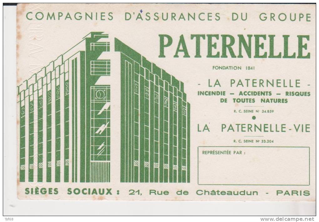 Buvard Compagnie D'assurances Paternelle Châteaudun - Bank En Verzekering