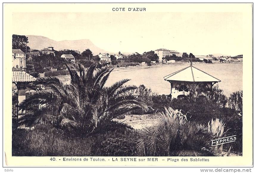 LA SEYNE  Sur MER Plage Des Sablettes Et Kiosque à Musique TTB  écrite - La Seyne-sur-Mer