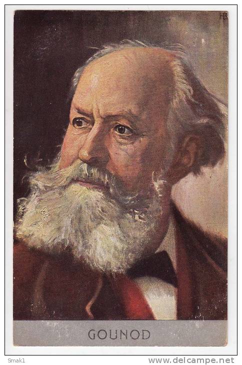 FAMOUS PEOPLE MUSICIANS CHARLES FRANCOIS GOUNOD 1818-1893 FRENCH COMPOSER Nr. 17 OLD POSTCARD - Singers & Musicians