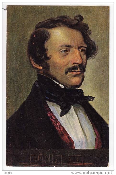 FAMOUS PEOPLE MUSICIANS DOMENICO DONIZETTI 1707-1848  ITALIAN COMPOSER  Nr. 874/29 OLD POSTCARD - Singers & Musicians