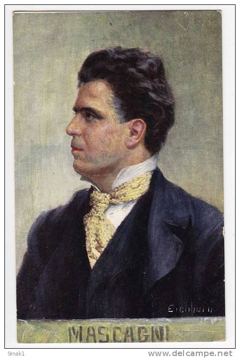 FAMOUS PEOPLE MUSICIANS PIETRO MASCAGANI 1863-1945 ITALIAN COMPOSER B.K.W.I.  Nr. 874-20 OLD POSTCARD - Singers & Musicians