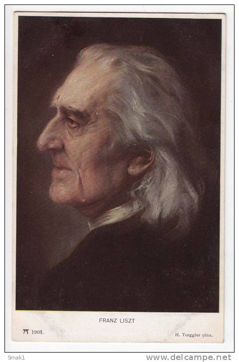 FAMOUS PEOPLE MUSICIANS FRANZ LISZT 1811-1886 HUNGARIAN COMPOSER, PIANIST AND CONDUCTOR  Nr. 1903 OLD POSTCARD - Singers & Musicians