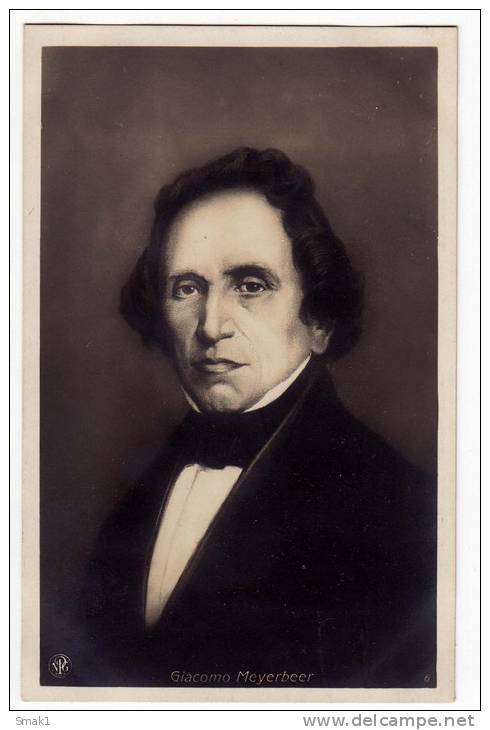 FAMOUS PEOPLE MUSICIANS GIACOMO MEYERBEER 1791-1846 GERMAN COMPOSER NPG Nr. 6 OLD POSTCARD - Singers & Musicians