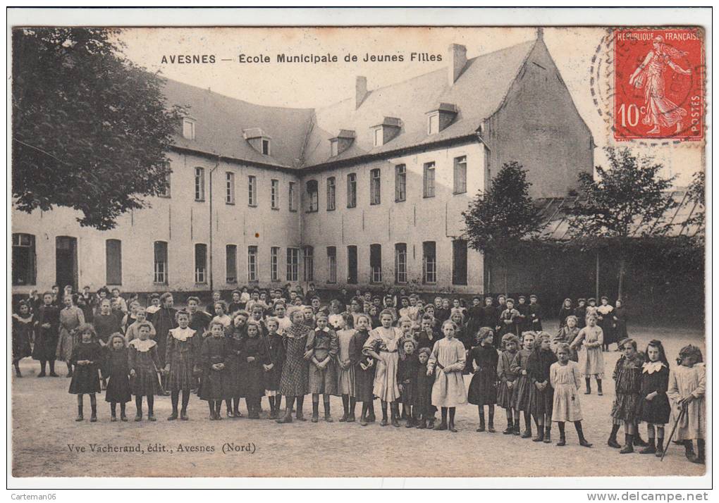 59 - Avesnes - Ecole Municipale De Jeunes Filles - Edteur: Vacherand - Avesnes Sur Helpe