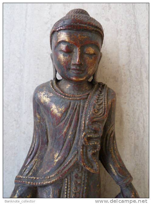 Buddha From Myanmar ( Burma ), Very Beautiful, 51 Cm ! - Holz