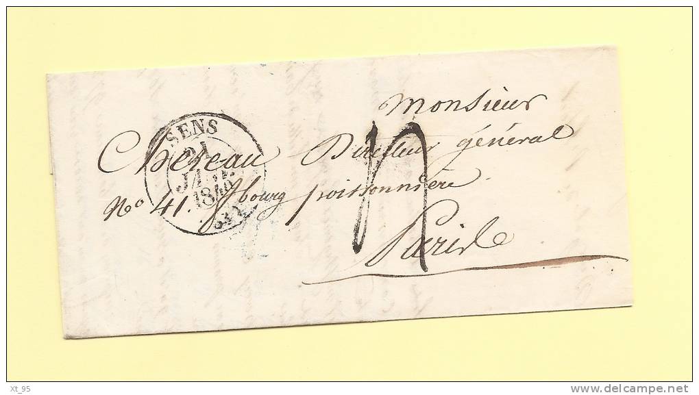 Sens - 83 - Yonne - 21 Janvier 1840 - Correspondance Incomplete - 1801-1848: Précurseurs XIX