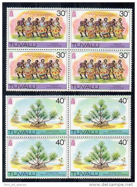 TUVALU = DANCE, COSTUMES, PLANT Block Of 4 MNH - Îles Gilbert Et Ellice (...-1979)