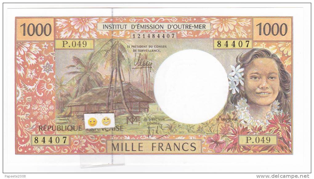 Polynésie Française / Tahiti - 1000 FCFP / P.049 / 2012 / "Nouvelles Signatures" - Neuf / Jamais Circulé - Papeete (French Polynesia 1914-1985)