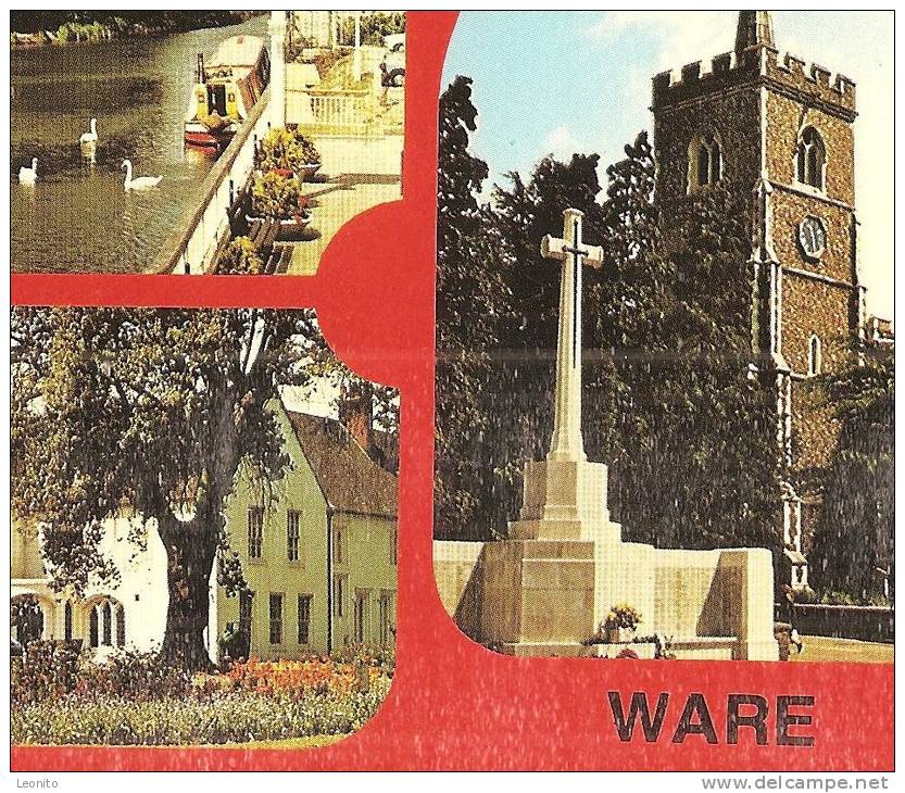 WARE HERTS St. Mary's Church The River Lea The Priory 1982 - Hertfordshire