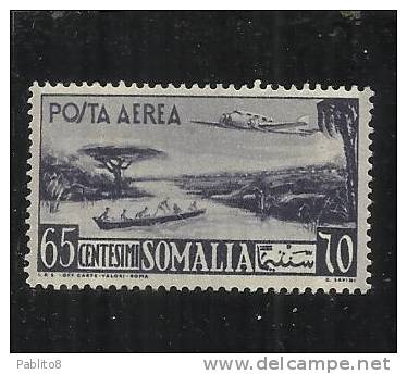 SOMALIA AFIS 1950 1951 POSTA AEREA AIR MAIL VEDUTA VIEW CENT. 65 C MNH - Somalia (AFIS)