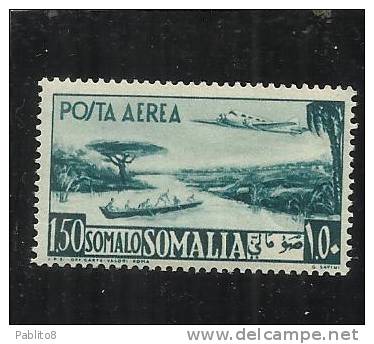 SOMALIA AFIS 1950 -1951 POSTA AEREA AIR MAIL VEDUTA VIEW SOMALI 1,50S MNH - Somalia (AFIS)