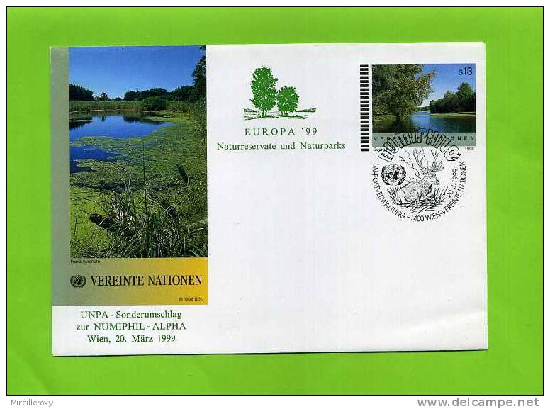 ENTIER POSTAL NATIONS UNIES GIBIER CERF NATURE PARC RESERVE VIENNE - Game