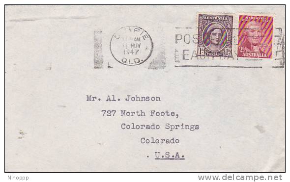 Australia 1947 Cover Sent To USA - Dienstzegels