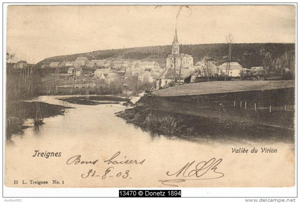 13470g VALLÉE Du VIRION - Treignes - 1903 - Viroinval