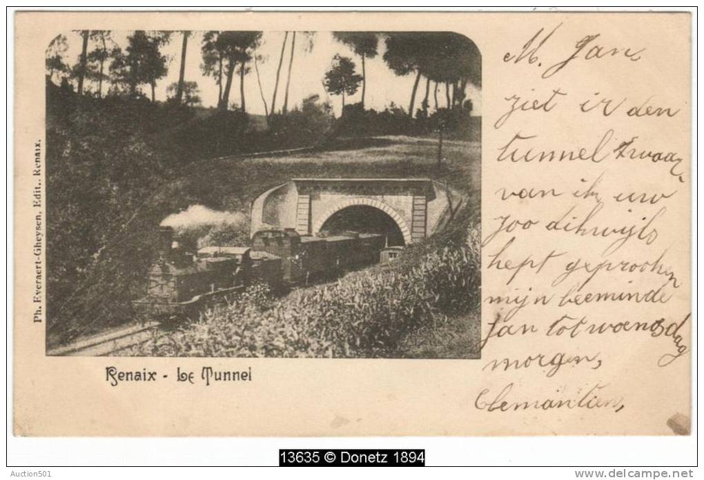 13635g LOCOMOTIVE à VAPEUR - Le Tunnel - Renaix - 1902 - Ronse